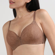 Load image into Gallery viewer, Wacoal Women’s BASICS Zoe Lace Padded Non-wired 3/4th Cup Everyday Wear Comfort Fit T-shirt Bra-Brown BI03P03
