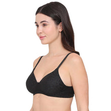 Load image into Gallery viewer, Wacoal BASICS Bliss Padded Non-wired 3/4th Cup Everyday Wear Lace T-shirt Bra - Black BI03Q01
