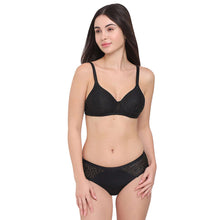 Load image into Gallery viewer, Wacoal BASICS Bliss Padded Non-wired 3/4th Cup Everyday Wear Lace T-shirt Bra - Black BI03Q01
