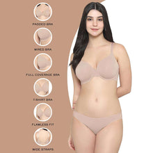 Load image into Gallery viewer, Wacoal Everyday Elegance Padded Wired Full Cup Everyday Wear Smooth Finish T-Shirt Bra - Beige BI05A01
