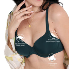 Load image into Gallery viewer, Wacoal Everyday Elegance Padded Wired Full Cup Everyday Wear Smooth Finish T-Shirt Bra-Dark Green BI05A01
