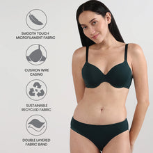 Load image into Gallery viewer, Wacoal Everyday Elegance Padded Wired Full Cup Everyday Wear Smooth Finish T-Shirt Bra-Dark Green BI05A01
