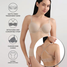 Load image into Gallery viewer, Wacoal Women’s Backless Multiway Padded Wired Full Cup Detachable Straps  Party Wear T-shirt Bra-Beige BI05A03
