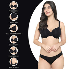 Load image into Gallery viewer, Wacoal Everyday Elegance Padded Wired Full Cup Everyday Wear Smooth Finish T-Shirt Bra - Black BI05A01
