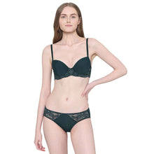 Load image into Gallery viewer, Wacoal Balcony &amp; Beyond Padded Wired Half Cup Everyday Wear Smooth Finish Fashion Bra - Dark Green BI05B02
