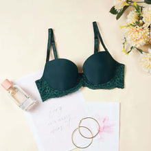 Load image into Gallery viewer, Wacoal Balcony &amp; Beyond Padded Wired Half Cup Everyday Wear Smooth Finish Fashion Bra - Dark Green BI05B02
