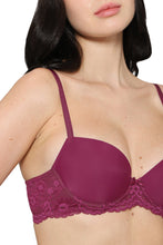 Load image into Gallery viewer, Wacoal Balcony &amp; Beyond Padded Wired Half Cup Everyday Wear Smooth Finish Fashion Bra -Wine BI05B02
