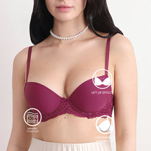 Load image into Gallery viewer, Wacoal Balcony &amp; Beyond Padded Wired Half Cup Everyday Wear Smooth Finish Fashion Bra -Wine BI05B02
