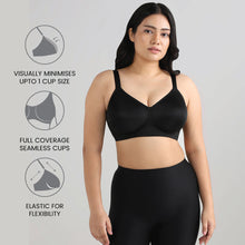 Load image into Gallery viewer, Wacoal Pixie 2.0 Non Padded Non-Wired Full Cup Everyday Wear Plus Size Full Support Minimizer Bra - Black BI05C03
