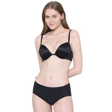 Load image into Gallery viewer, Wacoal Playful Love Padded Wired Demi Cup Plunge Neck  Party Wear Level 3 Push-up Bra - Black BI05F01
