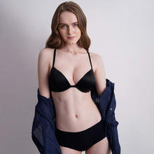 Load image into Gallery viewer, Wacoal Playful Love Padded Wired Demi Cup Plunge Neck  Party Wear Level 3 Push-up Bra - Black BI05F01
