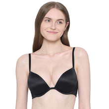 Load image into Gallery viewer, Wacoal Playful Love Padded Wired Demi Cup Plunge Neck  Party Wear Level 3 Push-up Bra - Black BI05F01

