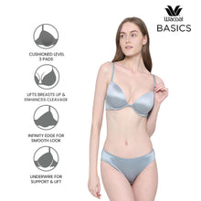 Load image into Gallery viewer, Wacoal Playful Love Padded Wired Demi Cup Plunge Neck  Party Wear Level 3 Push-up Bra - Blue BI05F01
