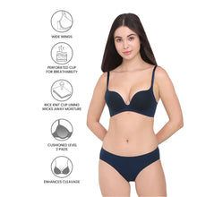 Load image into Gallery viewer, Wacoal Women’s Dreamy Curve Padded Non-wired 3/4th Cup Everyday Wear Push-up Bra-Dark Blue BI05G01
