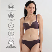 Load image into Gallery viewer, Wacoal Women’s Dreamy Curve Padded Non-wired 3/4th Cup Everyday Wear Push-up Bra-Wine BI05G01
