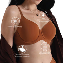 Load image into Gallery viewer, Wacoal Cool Comfort Padded Wired Full Cup Everyday Wear T-shirt Bra-Brown BI05H01
