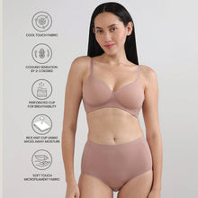 Load image into Gallery viewer, Wacoal Cool Comfort Padded Non-wired 3/4th Cup Everyday Wear T-shirt Bra-Beige BI05H02
