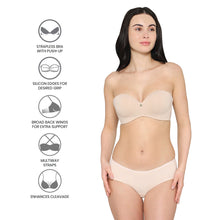 Load image into Gallery viewer, Wacoal Women’s Lift Up Padded Non-wired Half Cup Everyday Wear Push-up Strapless Bra-Beige BI05J01
