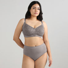 Load image into Gallery viewer, Wacoal BASICS Grace Non Padded Non-Wired Full Cup Soft Lace Plus Size Full Support Bra-Grey BI07B01
