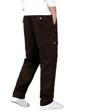 Load image into Gallery viewer, Romano nx Cotton Casual Cargo Track Pant for Men- Lower with Multi-Pockets &amp; Side Zipper Pockets Brown
