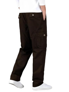 Romano nx Cotton Casual Cargo Track Pant for Men- Lower with Multi-Pockets & Side Zipper Pockets Brown