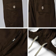 Load image into Gallery viewer, Romano nx Cotton Casual Cargo Track Pant for Men- Lower with Multi-Pockets &amp; Side Zipper Pockets Brown
