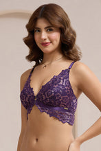 Load image into Gallery viewer, Amante Femme Lace Padded Non-Wired Demi Bra - Blackberry Cordial 06001
