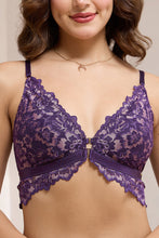 Load image into Gallery viewer, Amante Femme Lace Padded Non-Wired Demi Bra - Blackberry Cordial 06001
