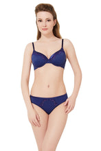 Load image into Gallery viewer, Amante Lacy Edge Padded Wired Bra - Ink 10104
