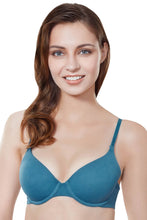 Load image into Gallery viewer, Amante Cotton Casuals Padded Wired T-Shirt Bra - Moroccan Blue 10204

