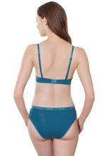 Load image into Gallery viewer, Amante Cotton Casuals Padded Wired T-Shirt Bra - Moroccan Blue 10204

