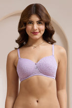 Load image into Gallery viewer, Amante Floral Romance Padded Non-Wired Lace Bra - Lavender Mist 10306
