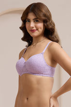 Load image into Gallery viewer, Amante Floral Romance Padded Non-Wired Lace Bra - Lavender Mist 10306
