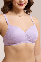 Load image into Gallery viewer, Amante Floral Romance Padded Non-Wired Lace Bra - Lavender Mist 10306
