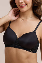 Load image into Gallery viewer, Amante Glimmer Lace Padded Non-Wired T-Shirt Bra - Black 111901

