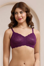 Load image into Gallery viewer, Amante Lush Lace Comfort Non-Padded Non-Wired Bra - Pickled Beet 112301
