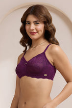Load image into Gallery viewer, Amante Lush Lace Comfort Non-Padded Non-Wired Bra - Pickled Beet 112301
