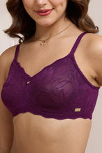 Load image into Gallery viewer, Amante Lush Lace Comfort Non-Padded Non-Wired Bra - Pickled Beet 112301
