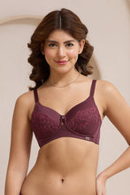 Load image into Gallery viewer, Amante Radiant Lace Padded Non-Wired Bra - Burgandy 113001
