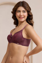 Load image into Gallery viewer, Amante Radiant Lace Padded Non-Wired Bra - Burgandy 113001
