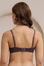 Load image into Gallery viewer, Amante Bared Plunge Padded Non-Wired Bra - Fudge 114201
