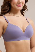 Load image into Gallery viewer, Amante Bared Plunge Padded Non-Wired Bra - Purple Sage 114201
