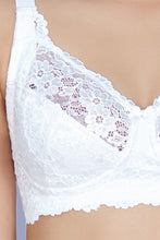 Load image into Gallery viewer, Amante Non-Padded Non-Wired Full Cover Cotton Lace Support Bra - White 75101

