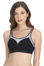 Load image into Gallery viewer, Amante All Day Active Non-Padded Non-Wired Bra - Black With Eventide 78701
