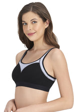 Load image into Gallery viewer, Amante All Day Active Non-Padded Non-Wired Bra - Black With Eventide 78701
