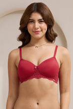 Load image into Gallery viewer, Amante Lace Elegance Padded Non-Wired Bra - Jester Red 87701
