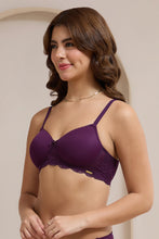 Load image into Gallery viewer, Amante Lace Elegance Padded Non-Wired Bra - Pickled Beet 87701
