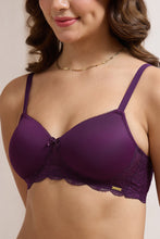 Load image into Gallery viewer, Amante Lace Elegance Padded Non-Wired Bra - Pickled Beet 87701
