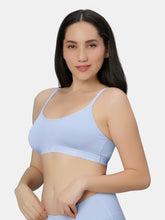 Load image into Gallery viewer, Sonari Everyday Multiuse Cotton Pull-On Wirefree Sports Bra with Medium Coverage and Wide Underbust Band – CARLIN
