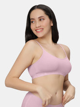 Load image into Gallery viewer, Sonari Everyday Multiuse Cotton Pull-On Wirefree Sports Bra with Medium Coverage and Wide Underbust Band – CARLIN
